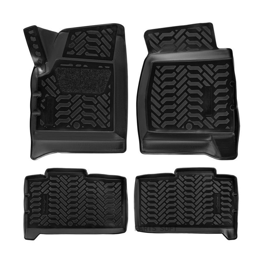 Коврики салона УАЗ Патриот 2014 г.в.- полимерный черный "AIRLINE" (высок. борт, подпятник.) (4 шт.) - AIRLINE None None